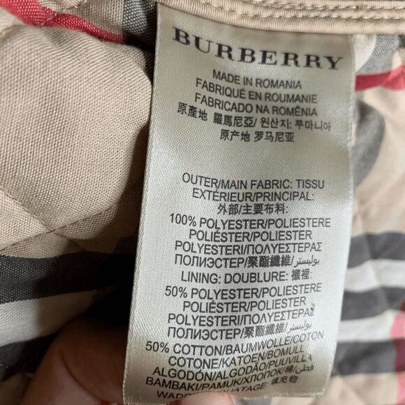 Burberry Brit Women’s Small Beige Quilted Jacket Nova Check Cuffs Classic Coat - Picture 13 of 13